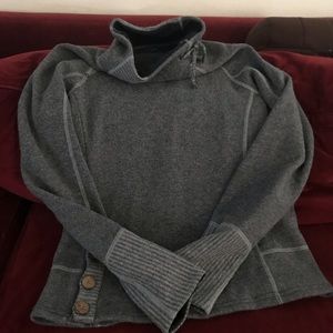 L prana wool sweater with cowl